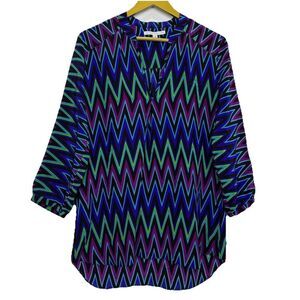 Amanda Uprichard Silk Psychedelic Tunic Size S Asymmetric Festival Boho Groovy